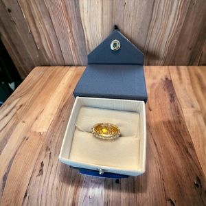 Super unique and elegant citrine and sapphire ring size 6
